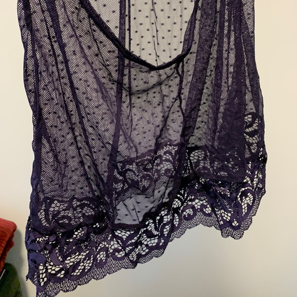 Purple-blue open back chemise - Picture 5 of 5